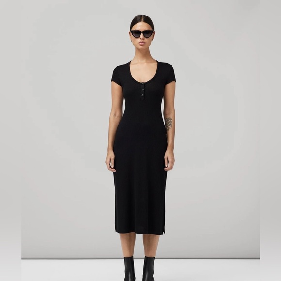 The Knit Rib Midi T-Dress - Picture 1 of 8
